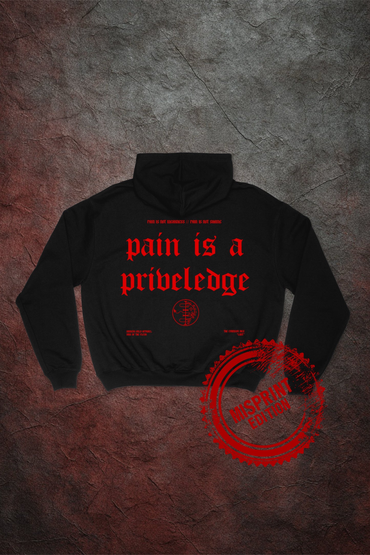 THE CRIMSON MISPRINT HOODIE - Corrupted Privilege Edition