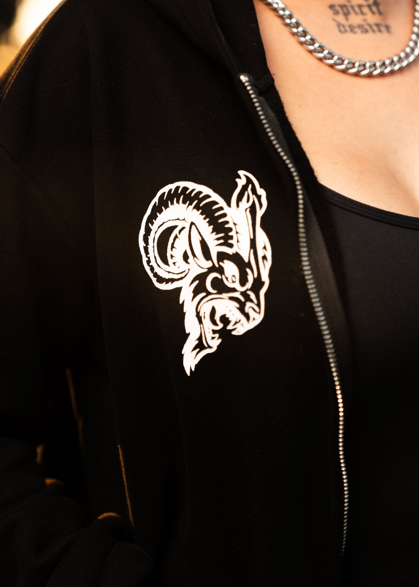 REIGN IN HELL ZIP UP HOODIE