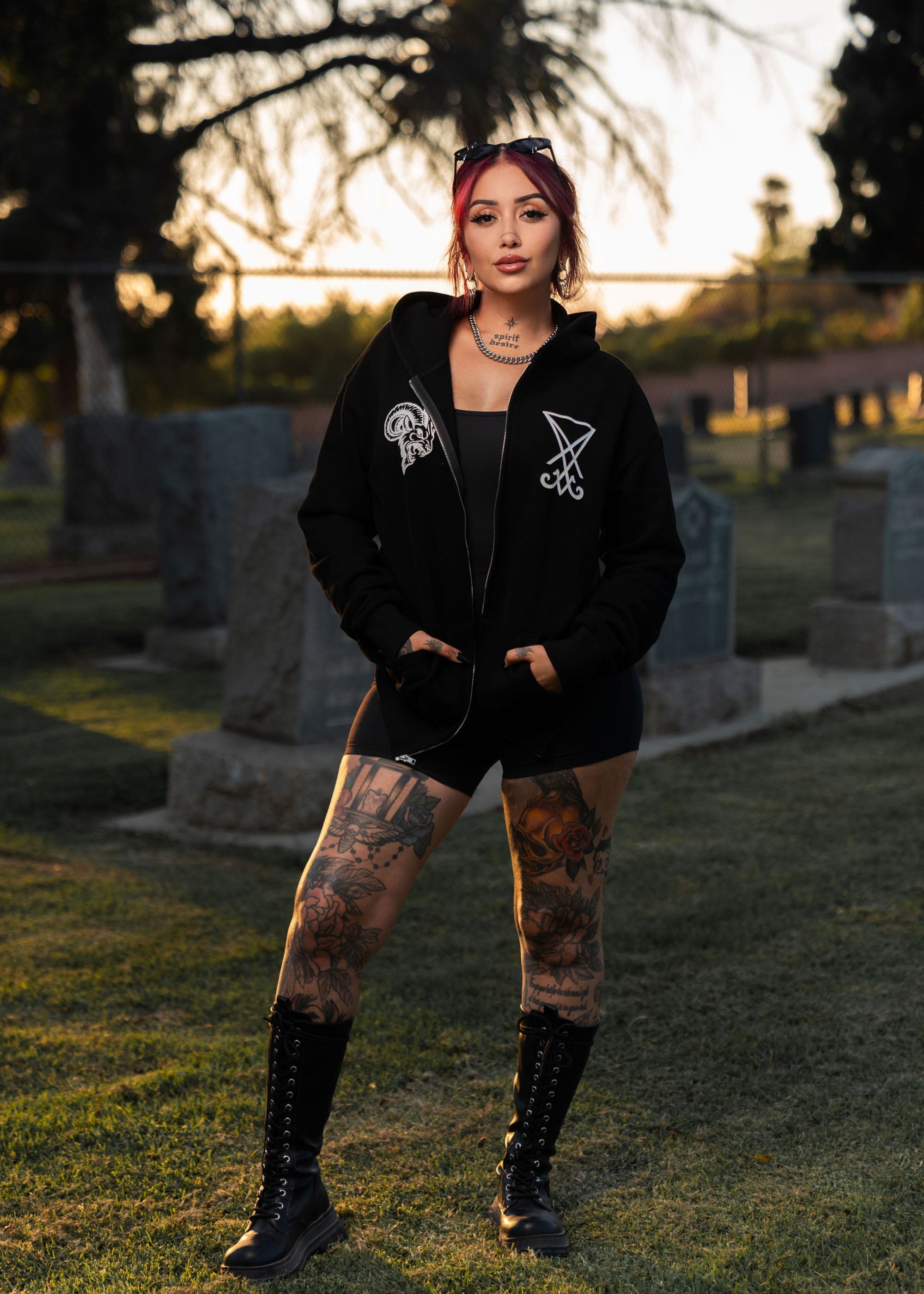 REIGN IN HELL ZIP UP HOODIE – Sinners Only Apparel