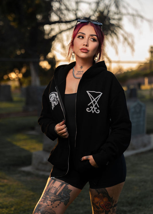 REIGN IN HELL ZIP UP HOODIE